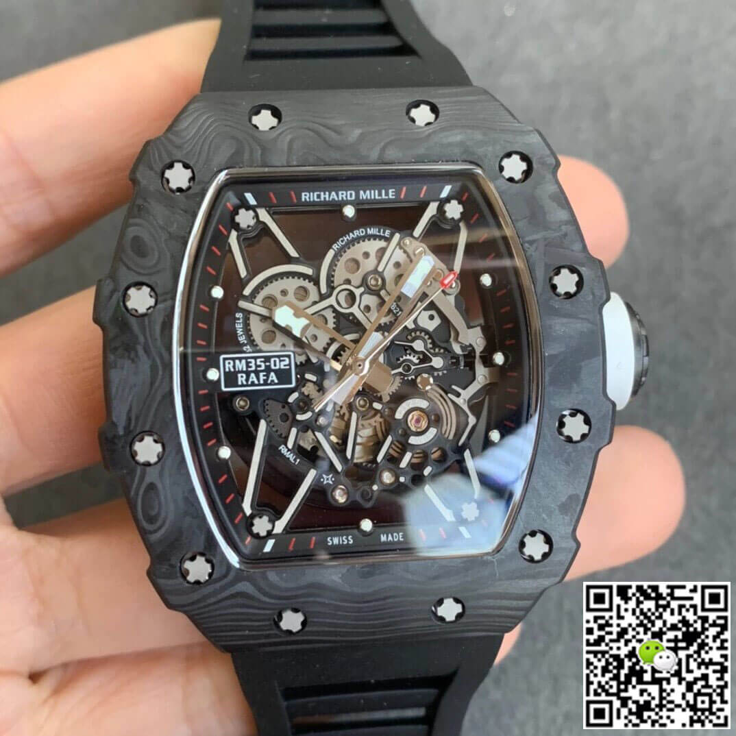 Replica Richard Mille RM035-02 1:1 Best Edition KV Factory Carbon Fiber Black Strap