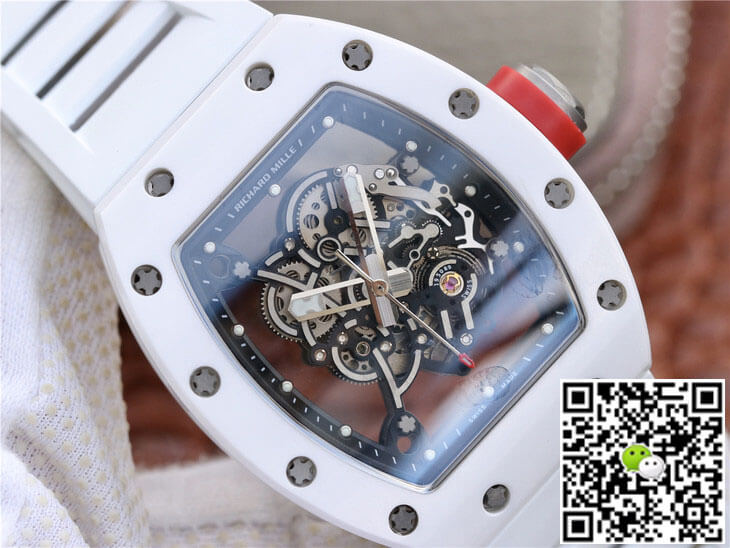 Replica Richard Mille RM055 1:1 Best Edition KV Factory Ceramic White Rubber Strap