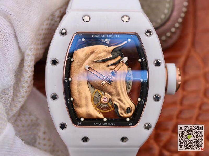 Replica Richard Mille Polo Club Saint Tropez RM52-02 KV Factory Mechanical Watches 1:1 Best Edition Swiss ETA8215 Gold Horse Dial