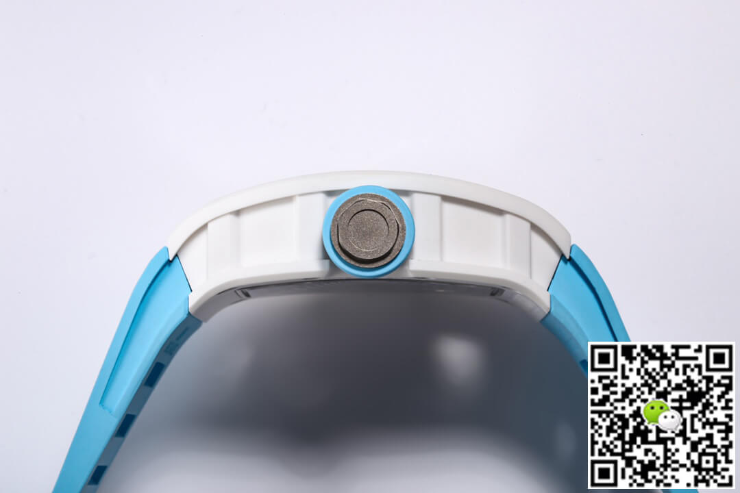 Replica Richard Mille RM-055 1:1 Best Edition BBR Factory Ceramic Case Blue Strap