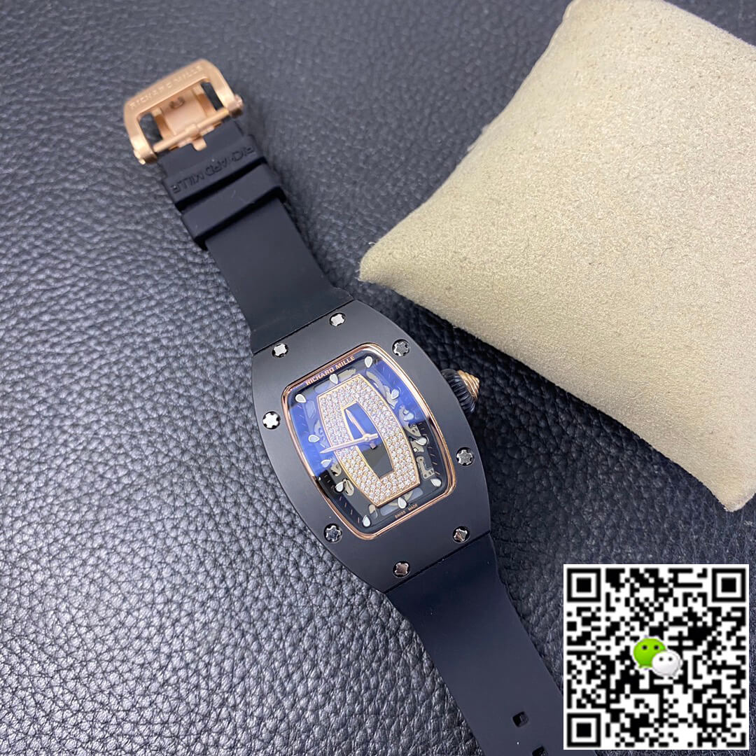 Richard Mille Replica RM 07-01 1:1 Best Edition RM Factory Black Rubber Strap