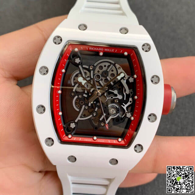 Replica Richard Mille RM055 1:1 Best Edition KV Factory V2 Ceramic Rubber Strap