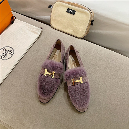 H**me5 sheepskin mink loafers