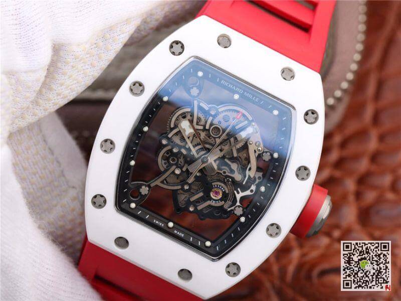 Replica Richard Mille RM055 KV Factory 1:1 Best Edition Swiss ETA8215 Red Rubber Strap