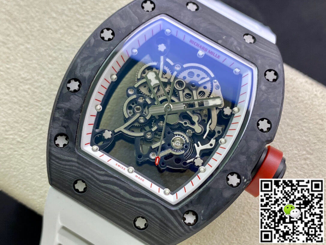 Replica Richard Mille RM055 1:1 Best Edition KV Factory V2 White Rubber Strap