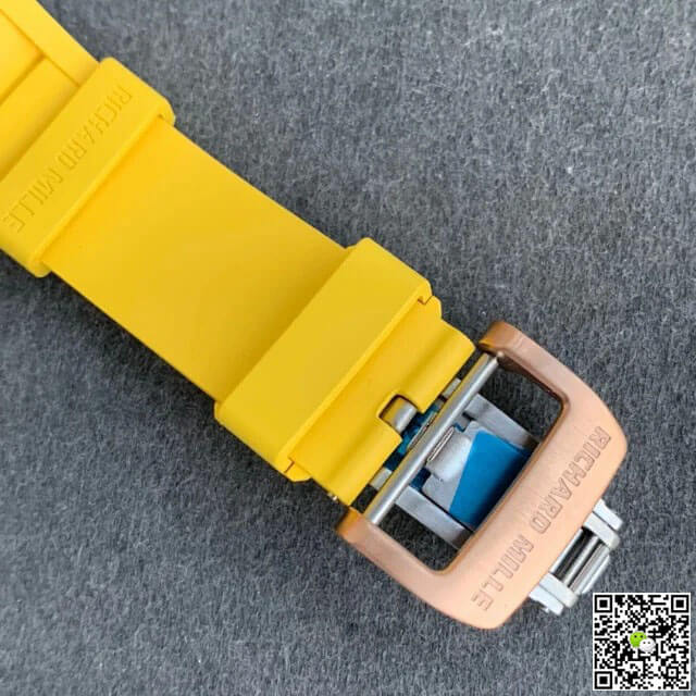 Replica Richard Mille RM011 1:1 Best Edition KV Factory Rose Gold Rubber Strap