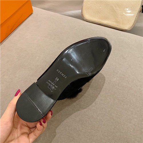H**me5 sheepskin mink loafers