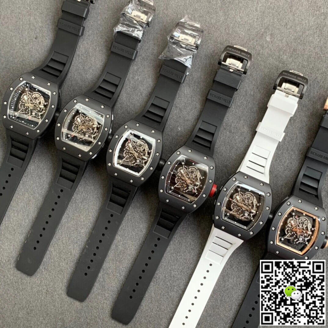 Replica Richard Mille RM055 1:1 Best Edition KV Factory V2 Ceramic Black Strap