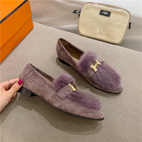 H**me5 sheepskin mink loafers