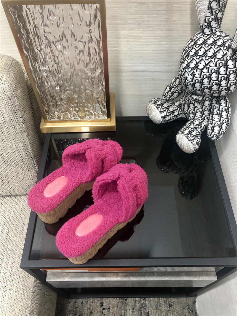 H**me5 Birkin Replica Teddy Fur Slippers