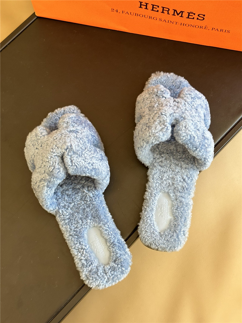 H**me5 fur roll cake hair H slippers