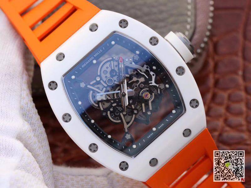 Replica Richard Mille RM055 KV Factory 1:1 Best Edition Swiss ETA8215 Orange Strap