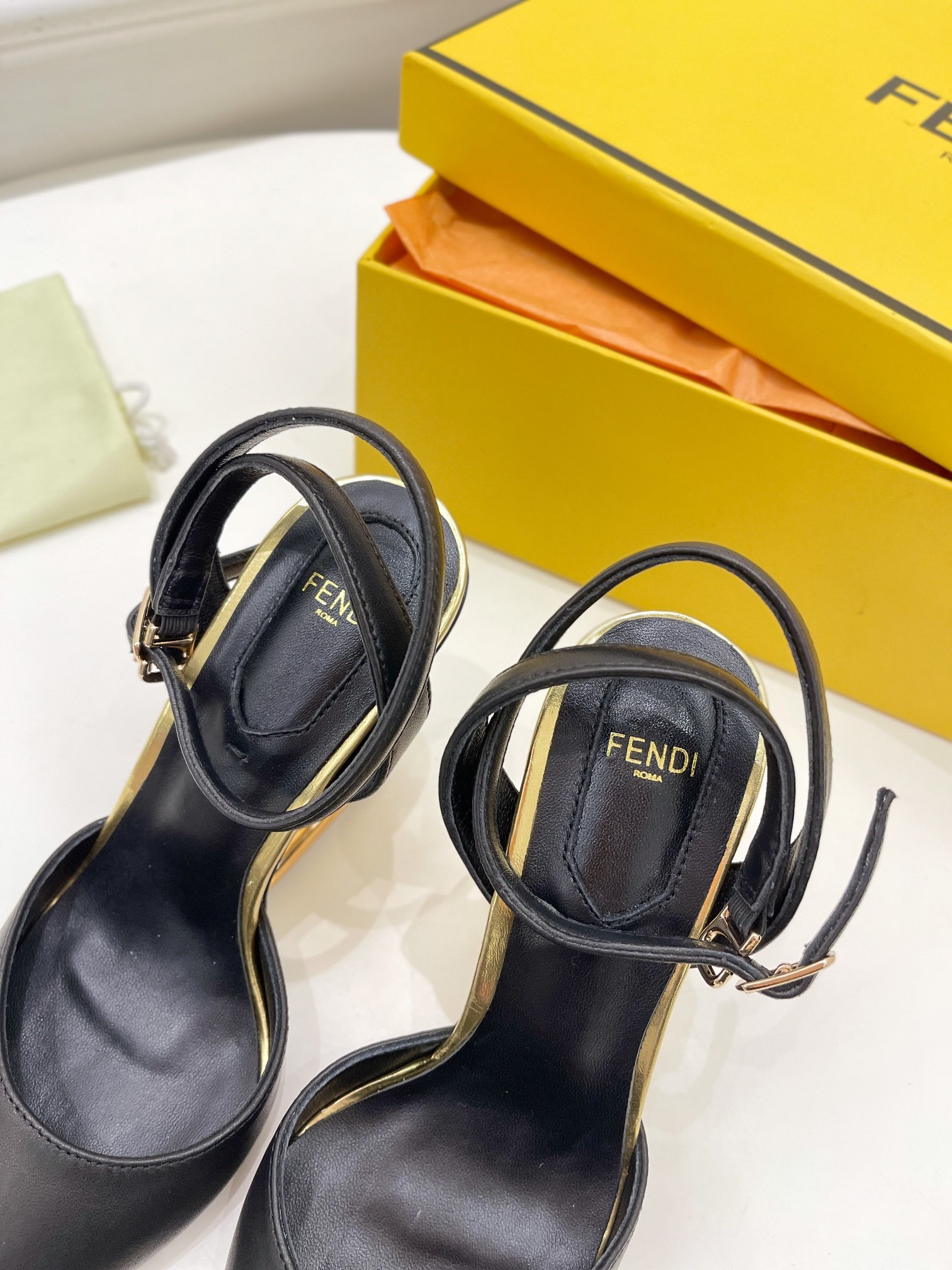 F**di first leather high-heel sandals