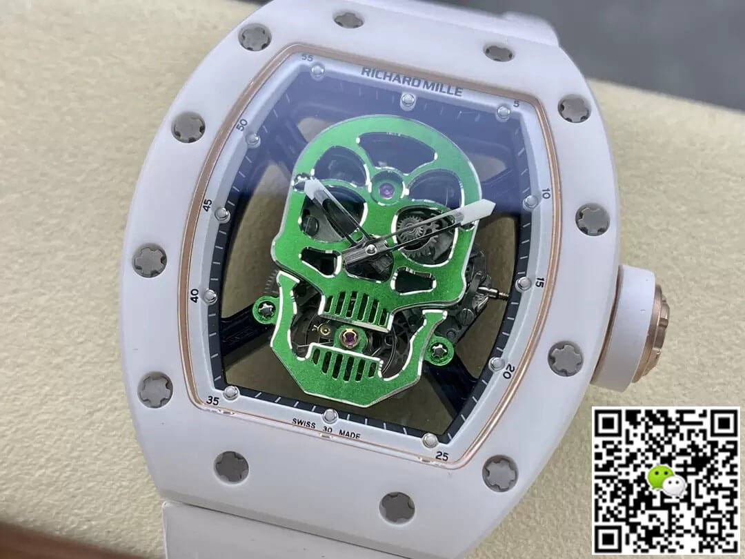 Richard Mille Replica RM52-01 1:1 Best Edition YS Factory Green Skull Tourbillon Dial