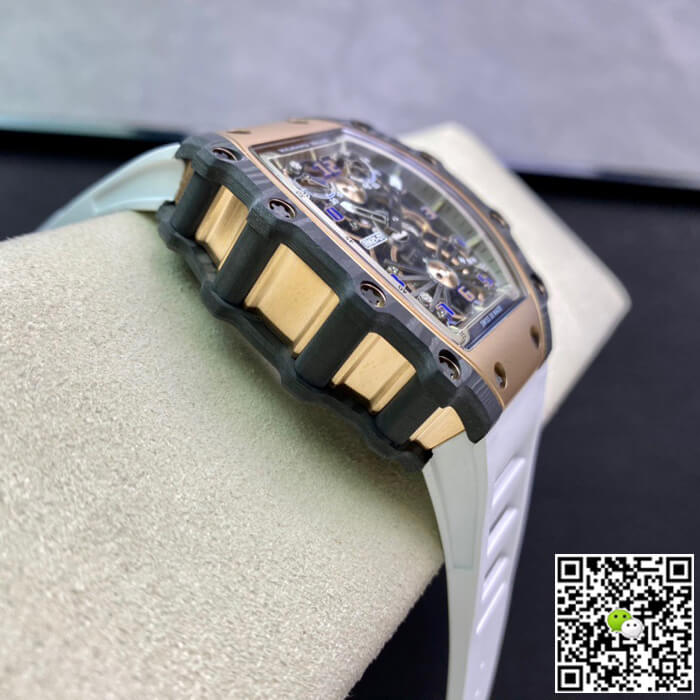Replica Richard Mille RM21-01 1:1 Best Edition RM Factory Tourbillon Skeleton Dial White Strap