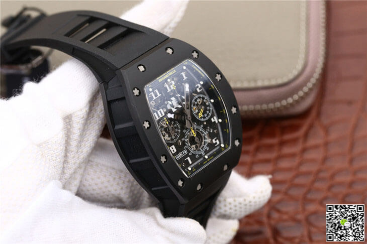 Replica Richard Mille RM-011 1:1 Best Edition KV Factory Black Strap