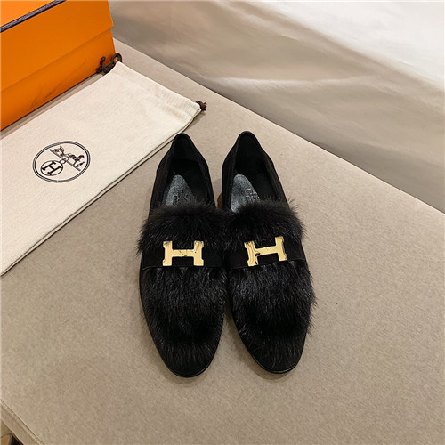 H**me5 sheepskin mink loafers
