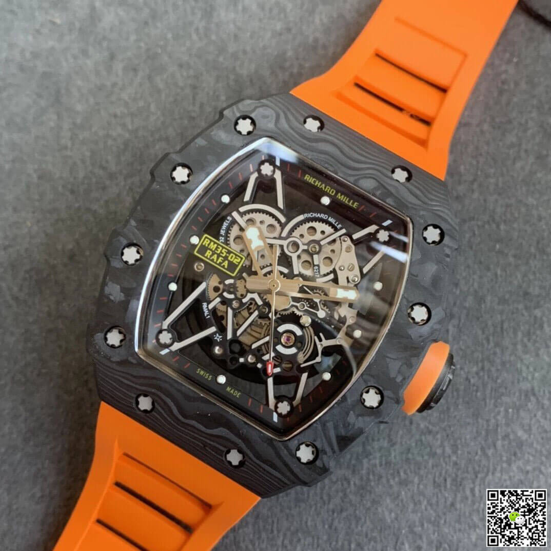Replica Richard Mille RM35-02 1:1 Best Edition KV Factory V3 Orange Strap