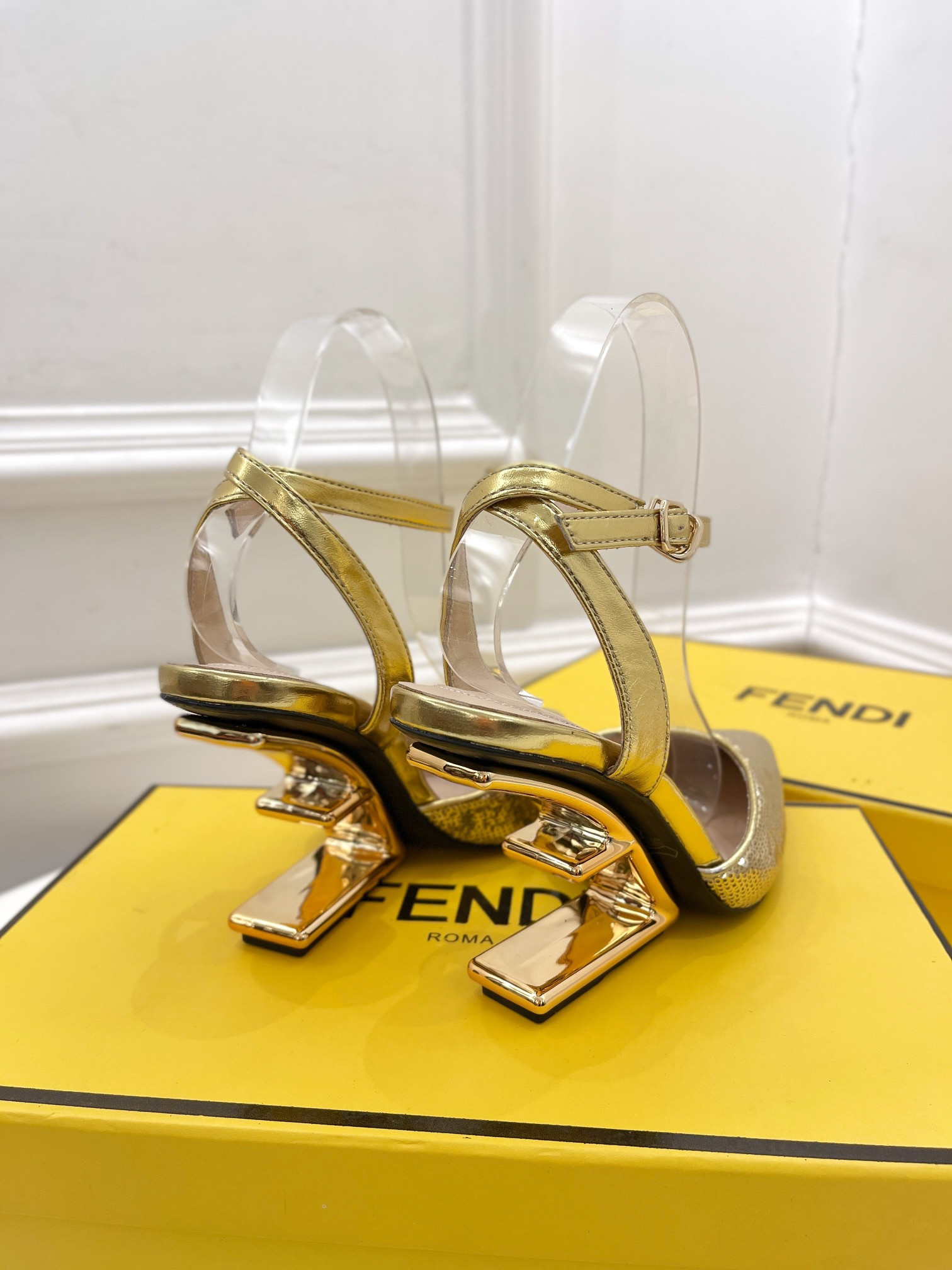 F**di first leather high-heel sandals