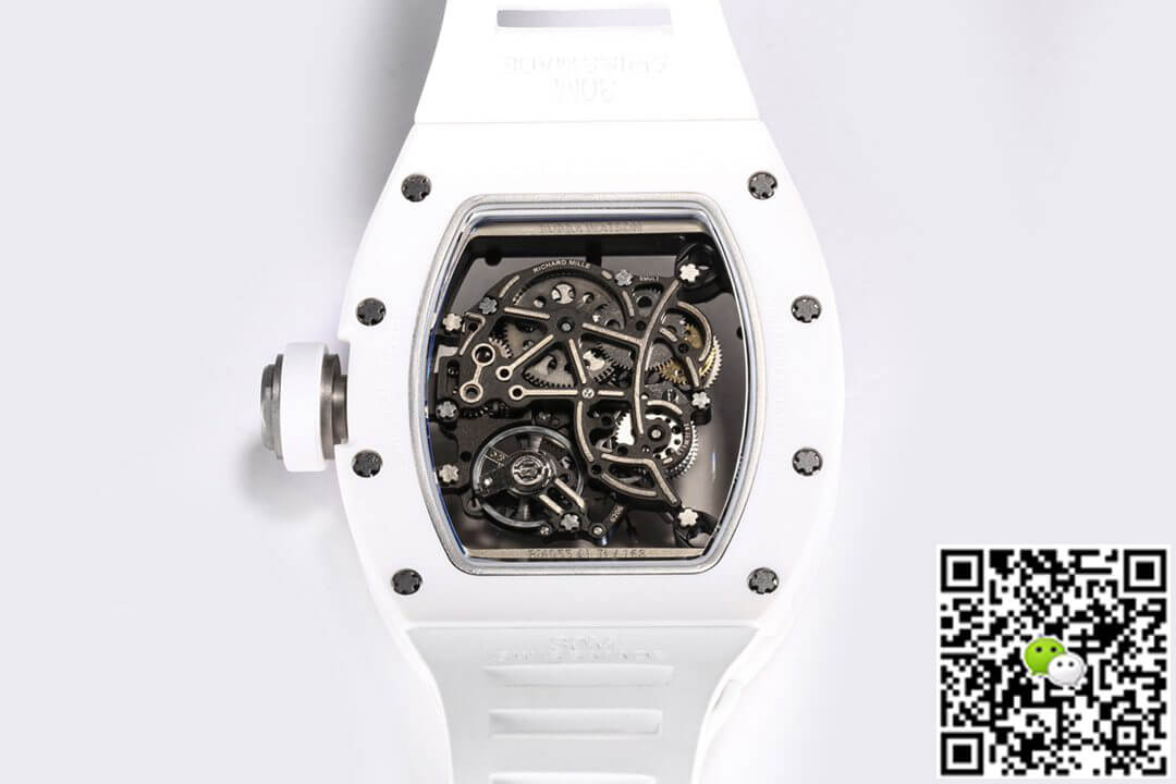 Replica Richard Mille RM-055 1:1 Best Edition BBR Factory V2 White Ceramic Case