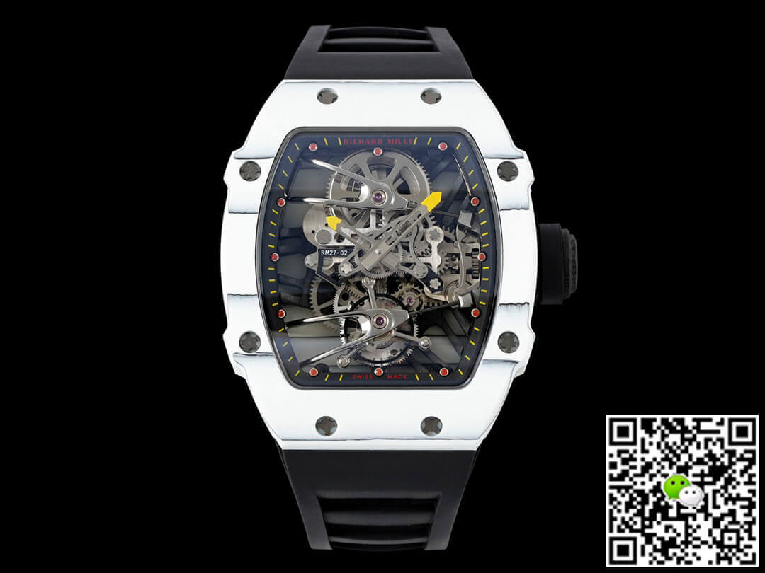 Replica Richard Mille RM27-02 Rafael Nadal Tourbillon 1:1 Best Edition RM Factory Black Rubber Strap