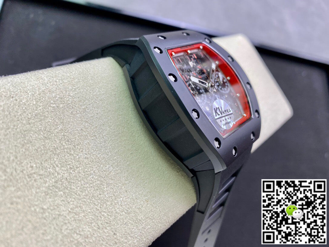 Replica Richard Mille RM011 1:1 Best Edition KV Factory Ceramic Black Strap
