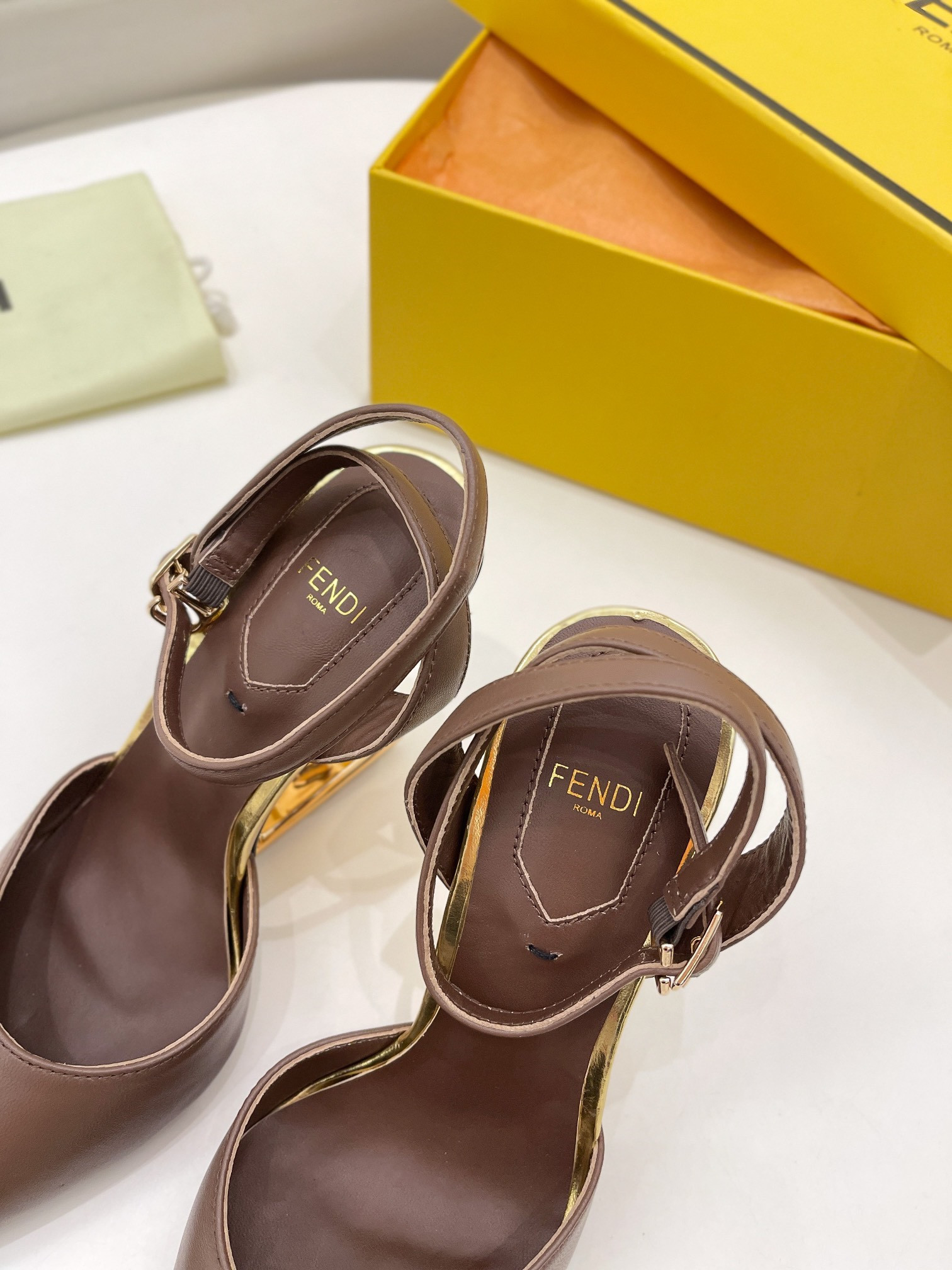 F**di first leather high-heel sandals