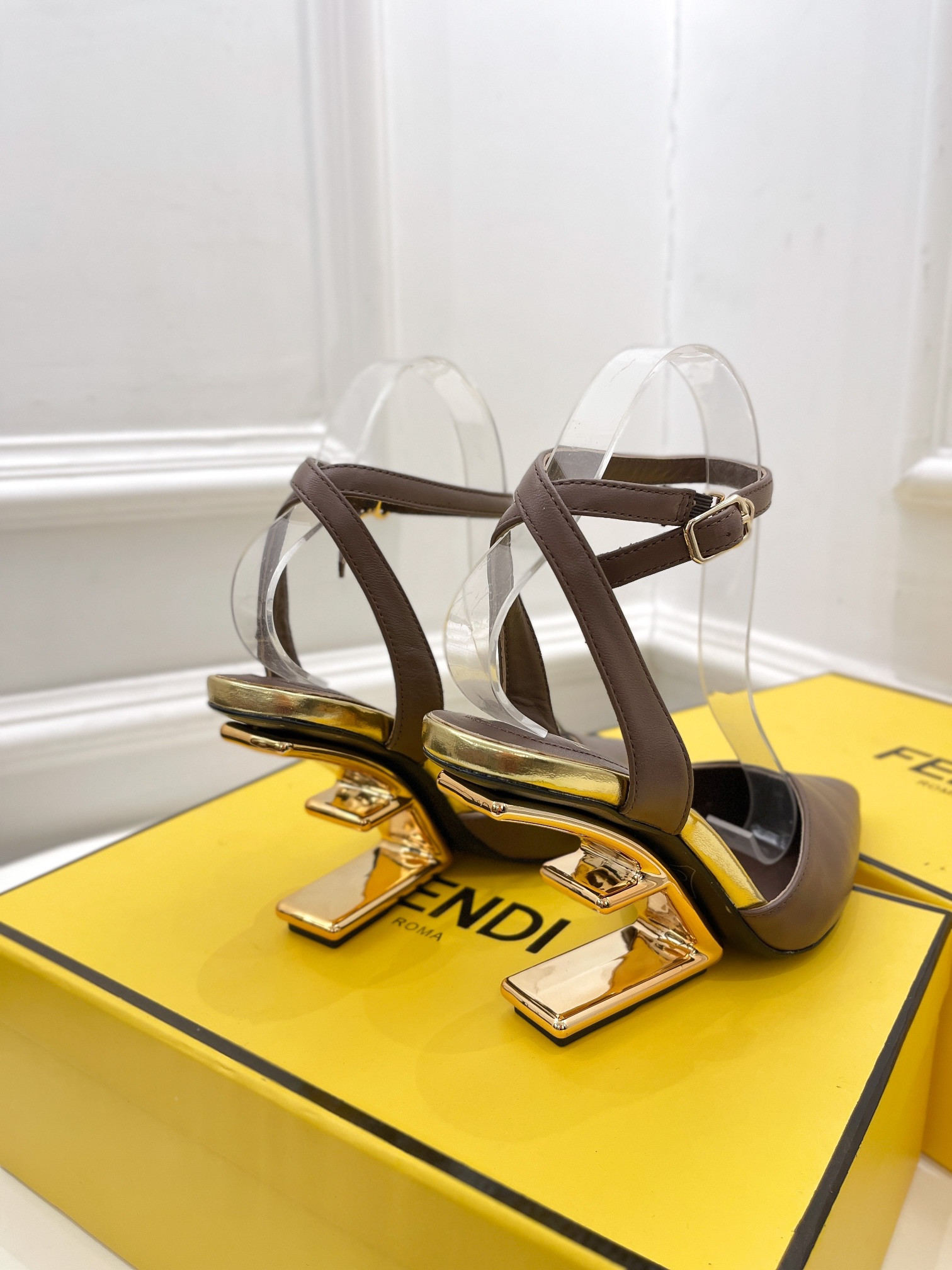 F**di first leather high-heel sandals