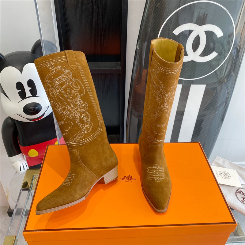 H**me5 embroidered long boots