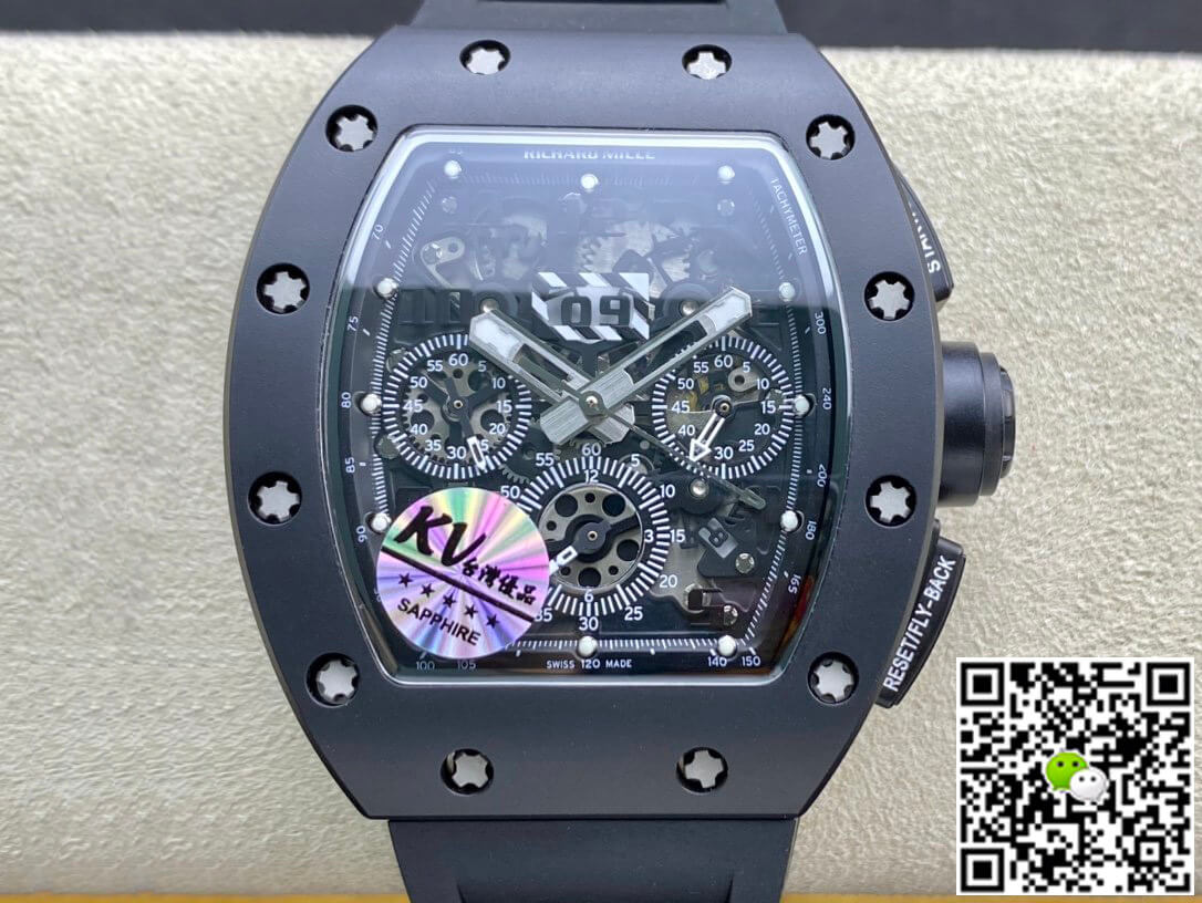 Richard Mille Replica RM011 1:1 Best Edition KV Factory Ceramic Black Case