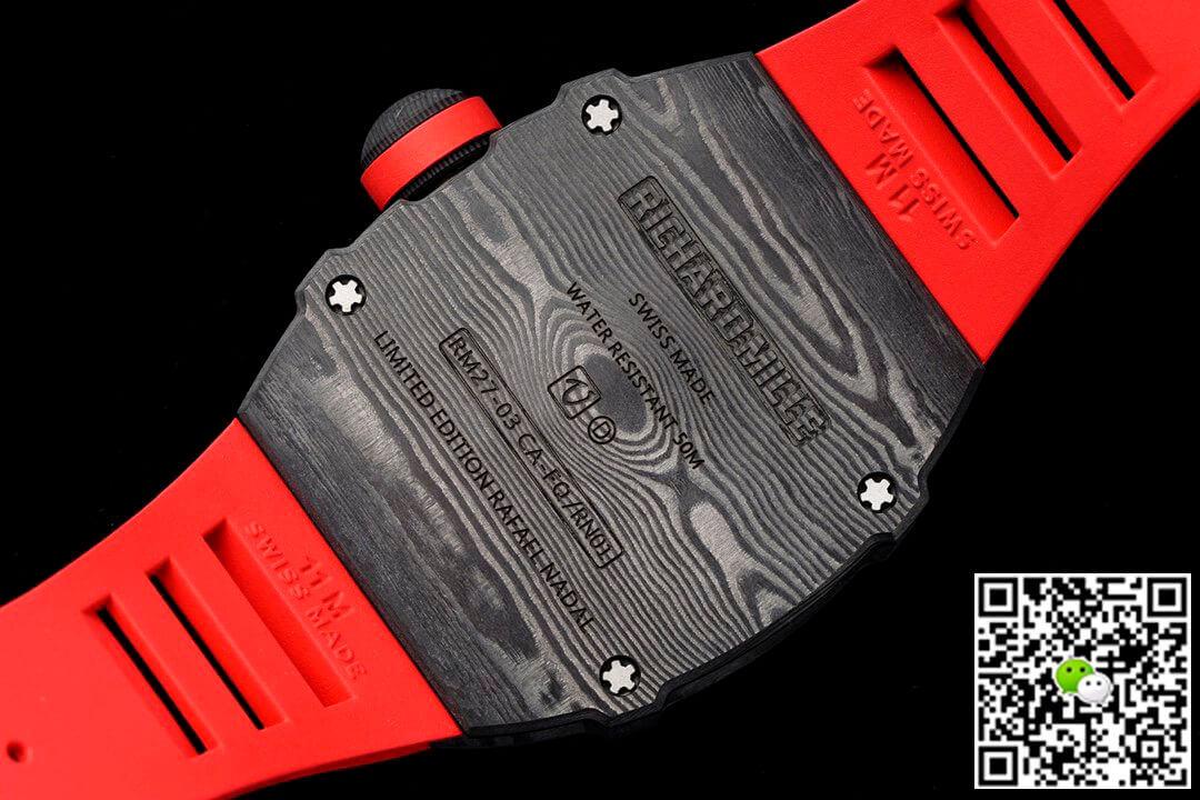 Replica Richard Mille RM27-03 Rafael Nadal Tourbillon 1:1 Best Edition RM Factory Red Rubber Strap