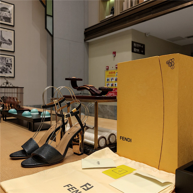 F**di electroplated high heel sandals