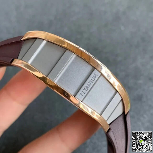 Replica Richard Mille RM011 1:1 Best Edition KV Factory Brown Rubber Strap