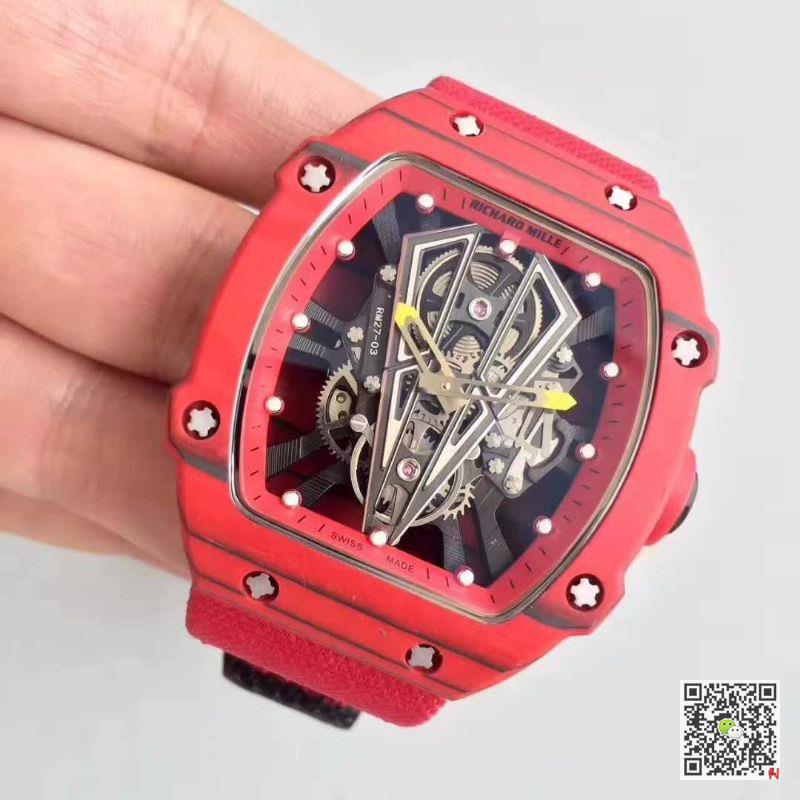 Replica Richard Mille RM27-03 KV Factory 1:1 Best Edition Swiss ETA9015 Red Forged Carbon