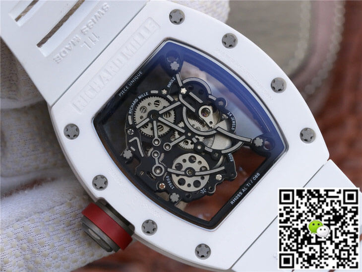 Replica Richard Mille RM055 1:1 Best Edition KV Factory Ceramic White Rubber Strap