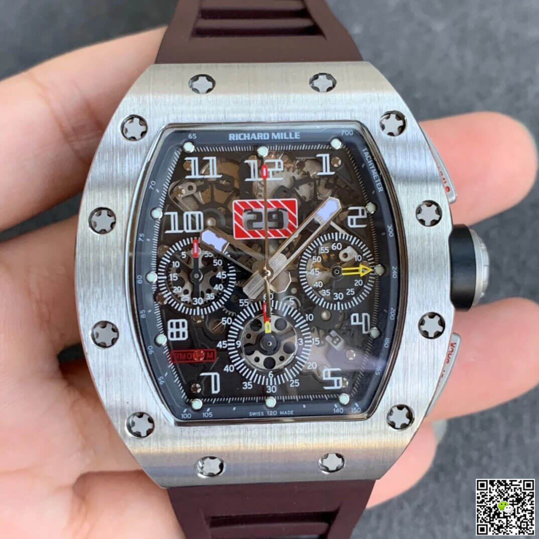Replica Richard Mille RM11 1:1 Best Edition KV Factory Titanium Brown Strap