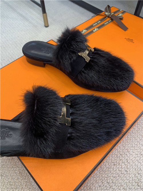 H**me5 mink loafers slippers