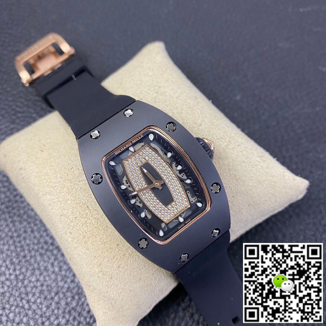 Richard Mille Replica RM 07-01 1:1 Best Edition RM Factory Black Rubber Strap