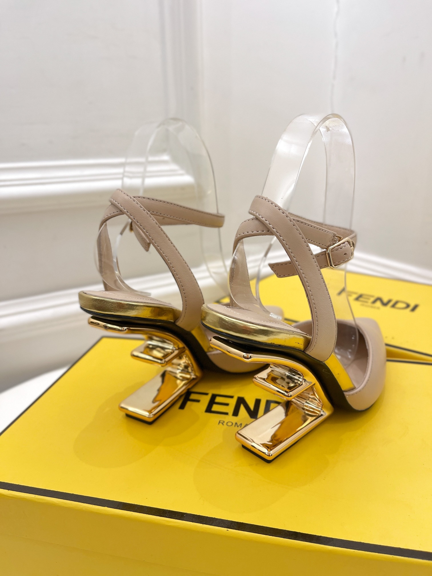 F**di first leather high-heel sandals