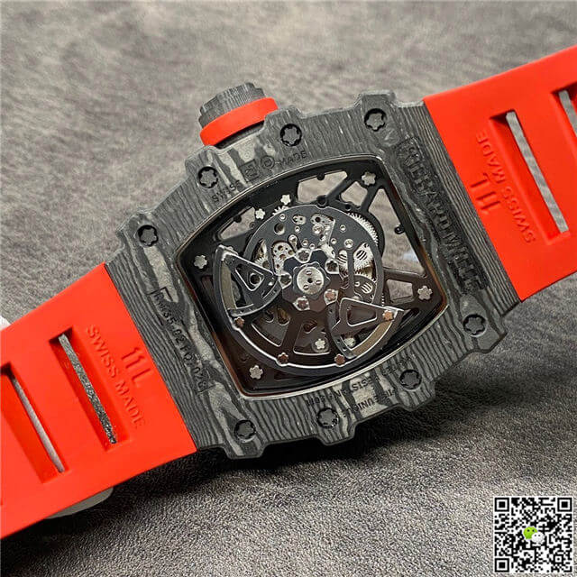 Replica Richard Mille RM35-02 1:1 Best Edition KV Factory Carbon Fiber Red Strap