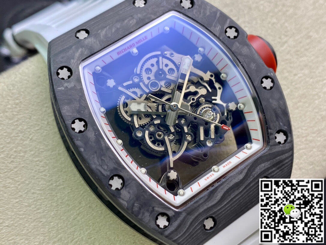 Replica Richard Mille RM055 1:1 Best Edition KV Factory V2 White Rubber Strap