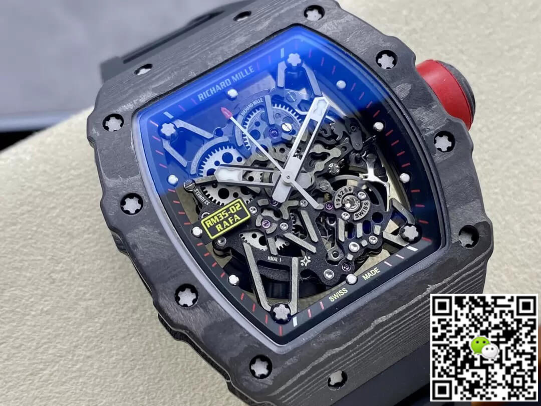 Richard Mille Replica RM35-02 1:1 Best Edition T+ Factory NTPT Carbon Fiber Black Strap