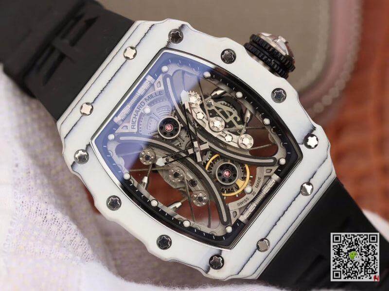 Replica Richard Mille Pablo Mac Donough RM53-01 1:1 Best Edition Swiss ETA Imported mechanical movement Skeleton Dial Black rubber strap