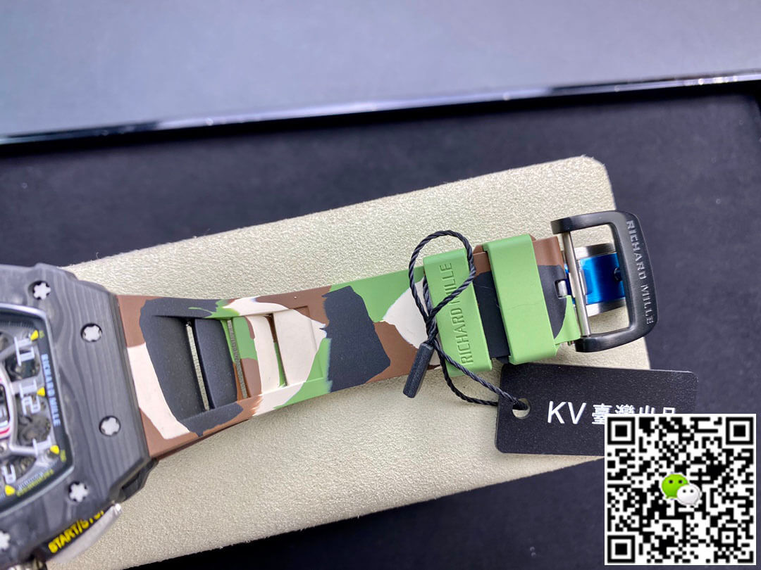 Replica Richard Mille RM-011 1:1 Best Edition KV Factory V2 Carbon Fiber Camo Strap