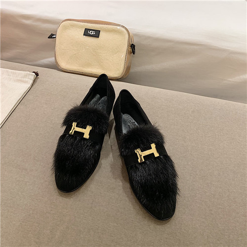 H**me5 sheepskin mink loafers
