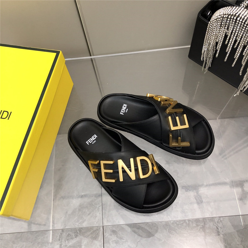 F**di metal logo slides