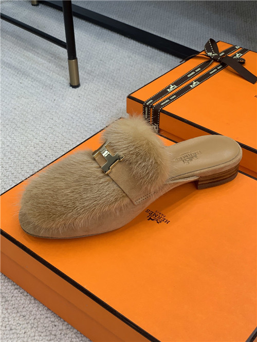 H**me5 mink loafers slippers