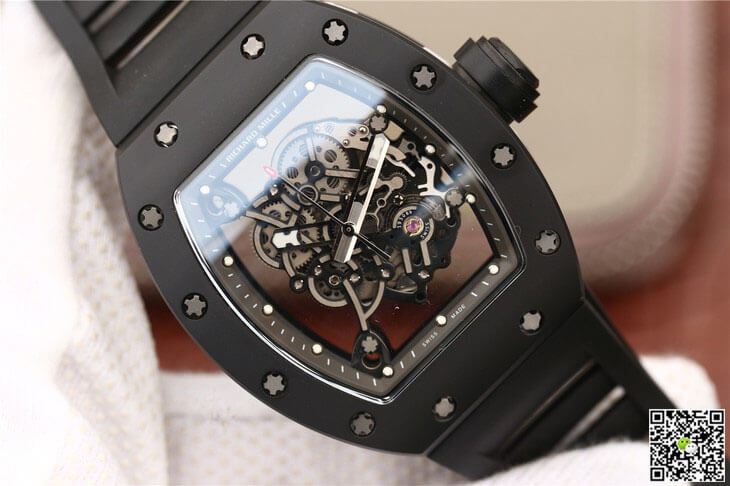 Replica Richard Mille RM055 1:1 Best Edition KV Factory Black Strap