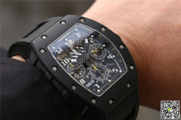 Replica Richard Mille RM-011 1:1 Best Edition KV Factory Black Strap