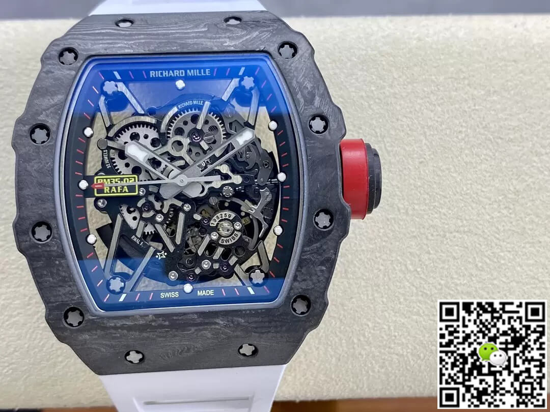 Richard Mille Replica RM35-02 1:1 Best Edition T+ Factory Carbon Fiber White Strap